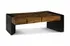 Criss Cross Coffee Table on Black Iron Legs, Chamcha Wood by PHILLIPS COLLECTION