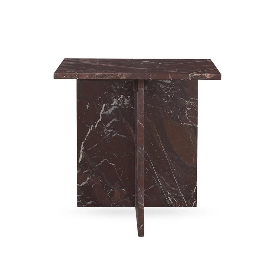 Bexly Marble Square End Table - Red by Classic Home
