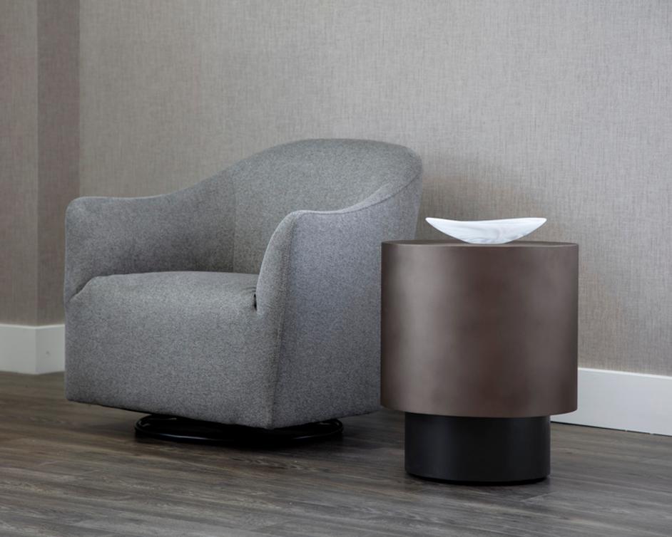 BERNABY END TABLE - GUNMETAL by Sunpan