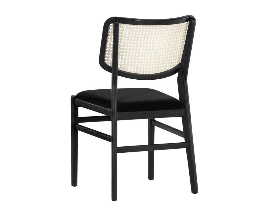 Annex Dining Chair - Black - Velvet Black by Sunpan