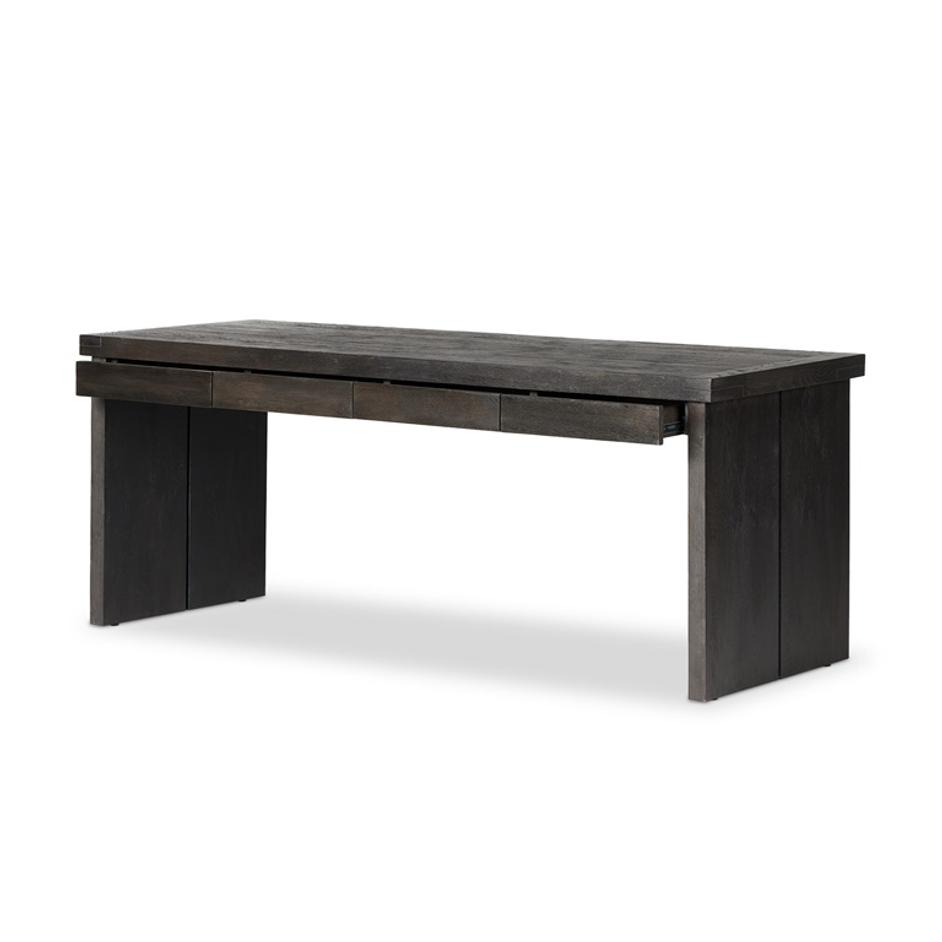 Warby Desk in Worn Black Veneer by FOUR HANDS