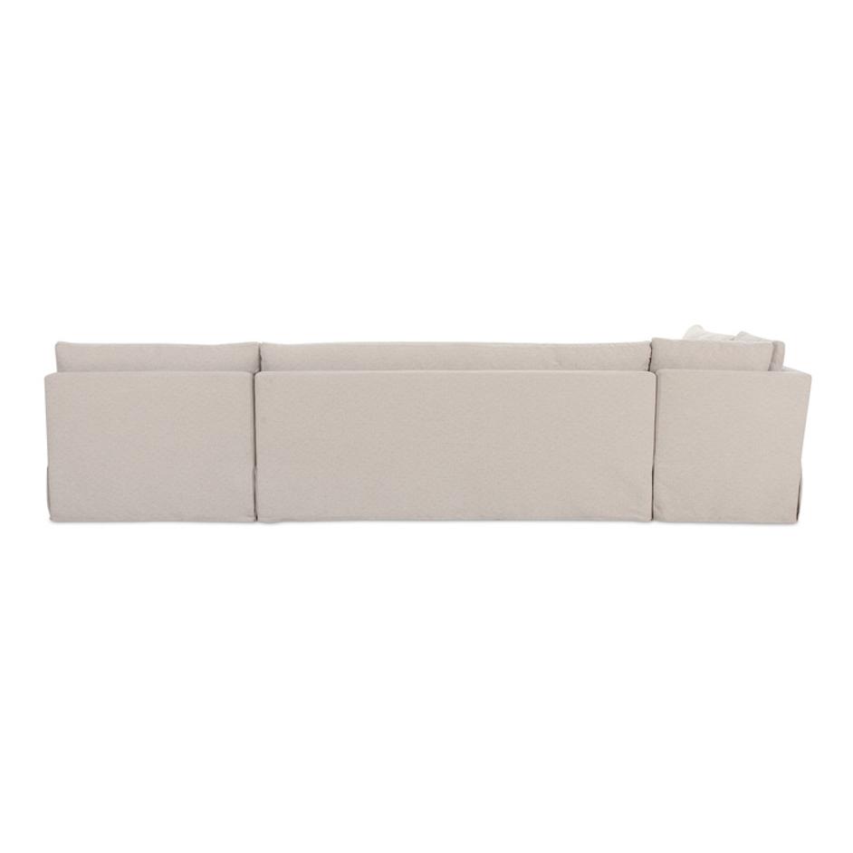 Fable Slipcover Dining Banquette L-Shape Beige 139.5In by Moes Home