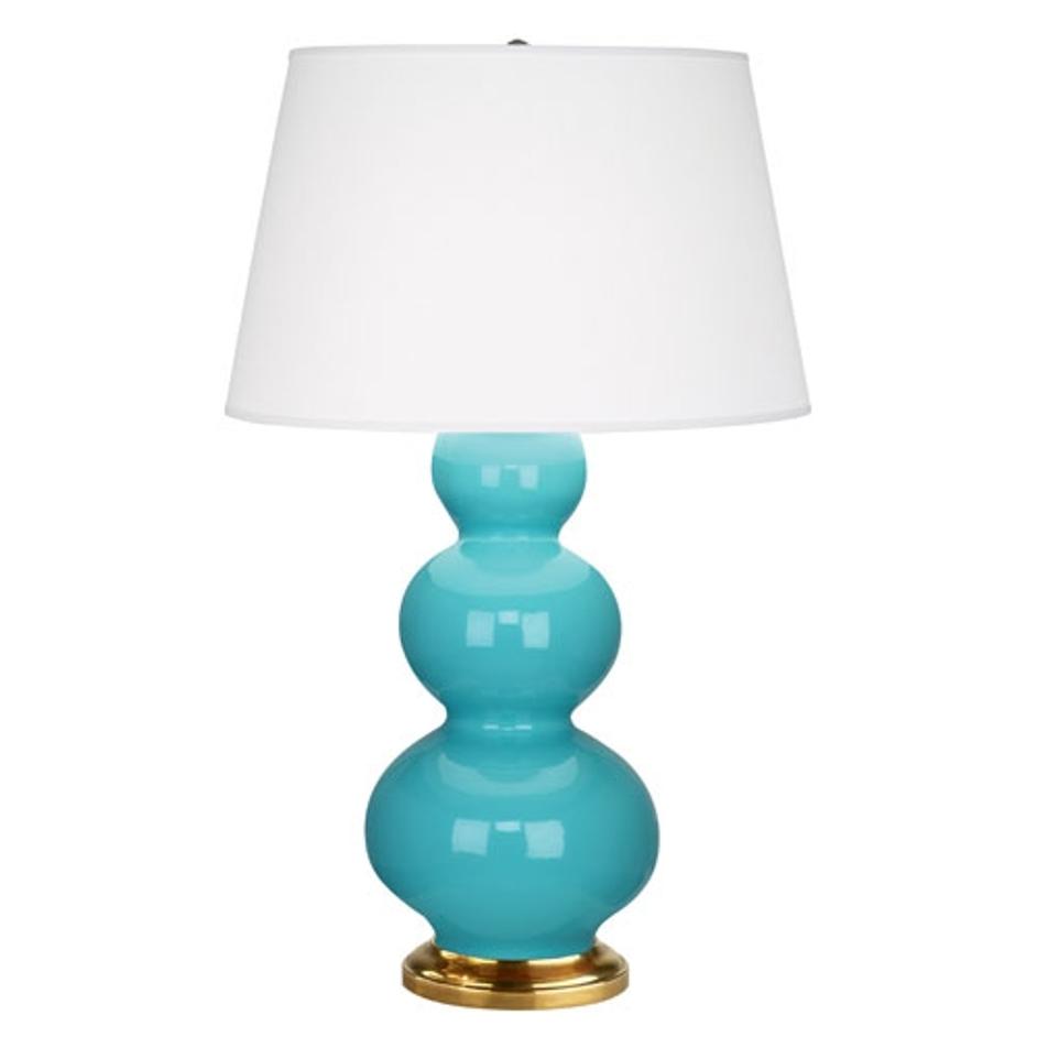 Egg Blue Triple Gourd Table Lamp by Robert Abbey