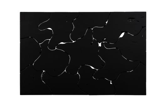 Teak Slice Coffee Table, Rectangle, Black by Phillips Collection