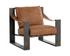 BERKE LOUNGE CHAIR - GUNMETAL - TAN LEATHER by Sunpan