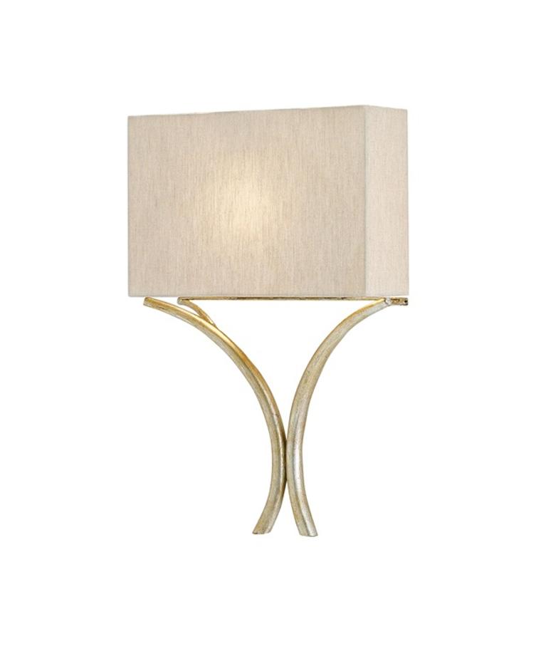 Cornwall Silver Wall Sconce In Silver Leaf by Currey & Company