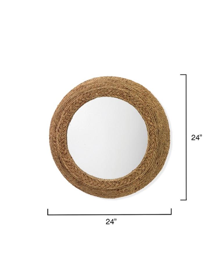 Seagrass Round Wall Mirror by Jamie Young
