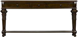 Colonial Birch and Veneer Large Sofa Table in Distressed Brown by Noir Furniture
