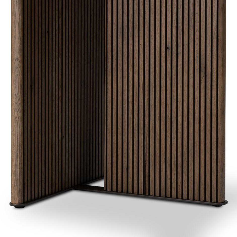 Leo Dining Table in Rustic Grey Veneer by FOUR HANDS