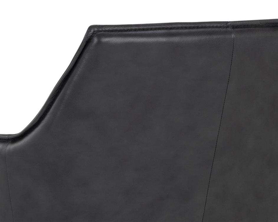 CROSBY SWIVEL LOUNGE CHAIR - ALPINE BLACK LEATHER by Sunpan