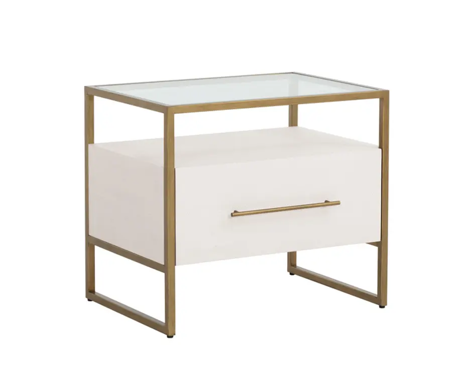 VENICE NIGHTSTAND - OYSTER SHAGREEN by Sunpan