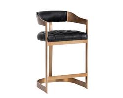 Beaumont Counter Stool - Antique Brass - Cantina Black by Sunpan