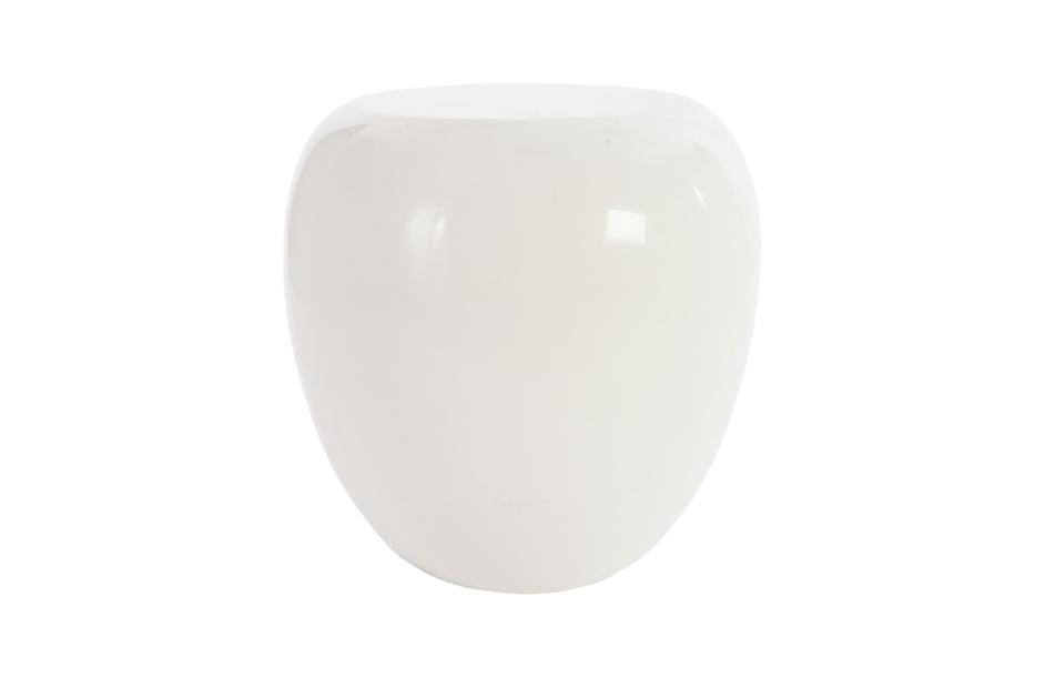 River Stone Side Table, Gel Coat White by PHILLIPS COLLECTION