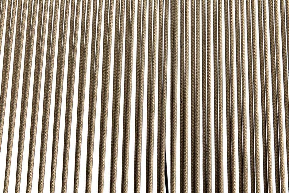 Benson Teak and Industrial Steel Chair with Rope Detailing in Clear Coat Semi-Gloss Finish by Noir Furniture