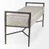Charlotte  55.0L Gray Herringbone Fabric Seat w/ Antique Nickel Metal Frame Bench by Mercana