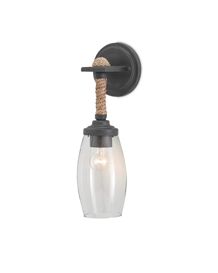Hightider Wall Sconce In French Black & Natural by Currey & Company