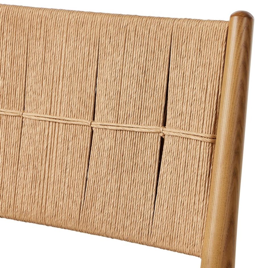 Dara Bar Stool In Dulane Mahogany And Natural Paper Cord And Toasted Ash by Four Hands