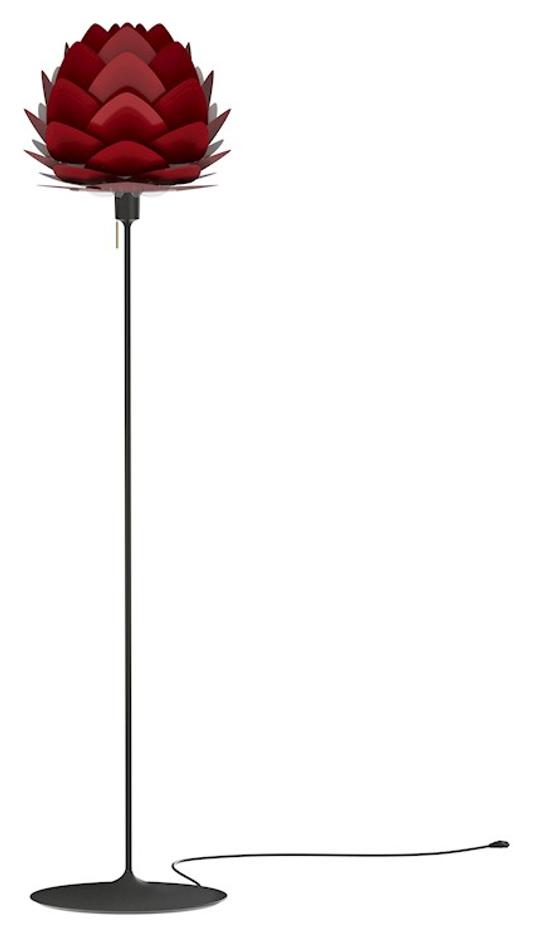Aluvia Floor Lamp in Ruby with Black Base by UMAGE