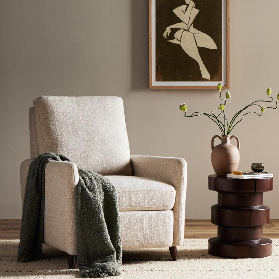 Wallen Recliner In Nova Taupe by FOUR HANDS