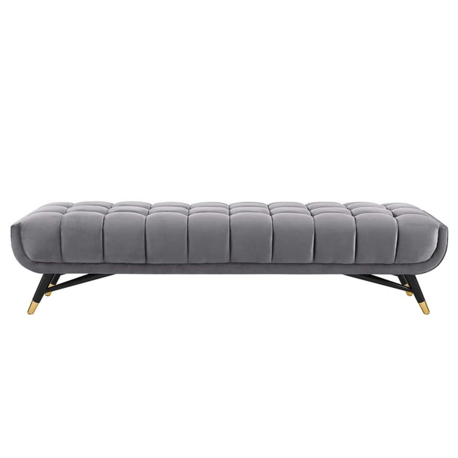 Scholar Performance Velvet Bench In Gray by Modway Furniture