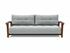 RAN D.E.L. SOFA BED in MELANGE LIGHT GREY FABRIC WITH Dark wood LEGS 538 by INNOVATION USA