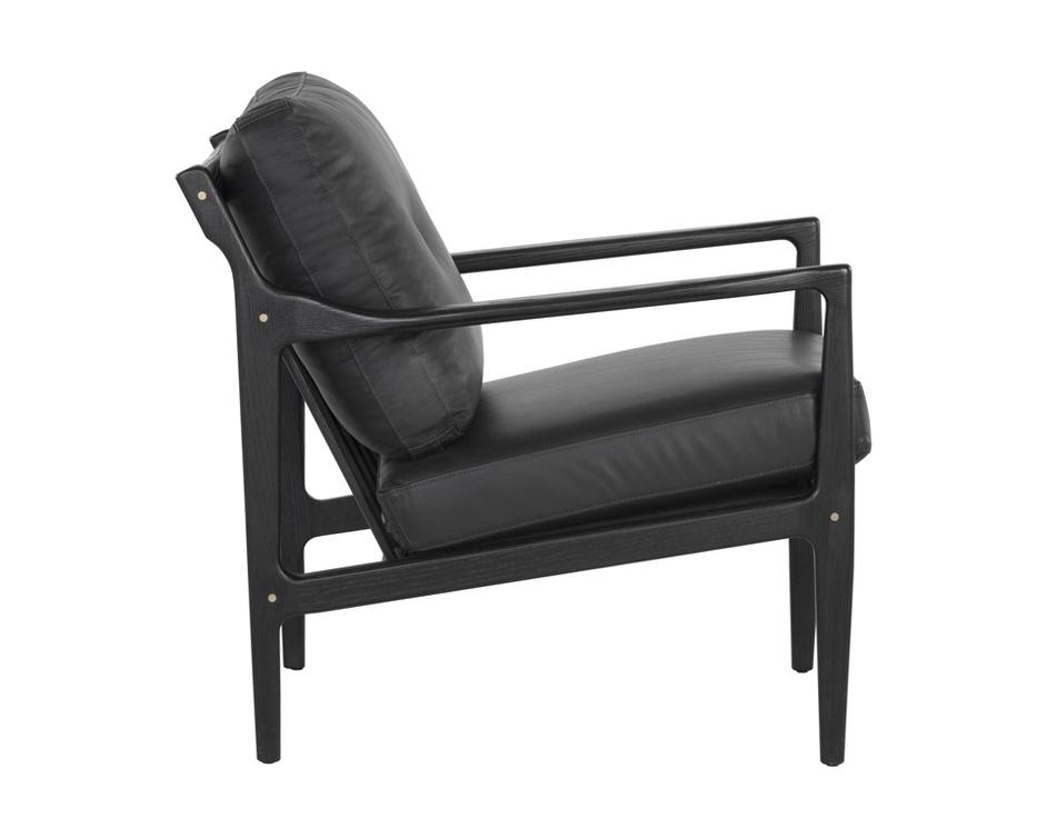 Gilmore Lounge Chair - Black Leather by Sunpan