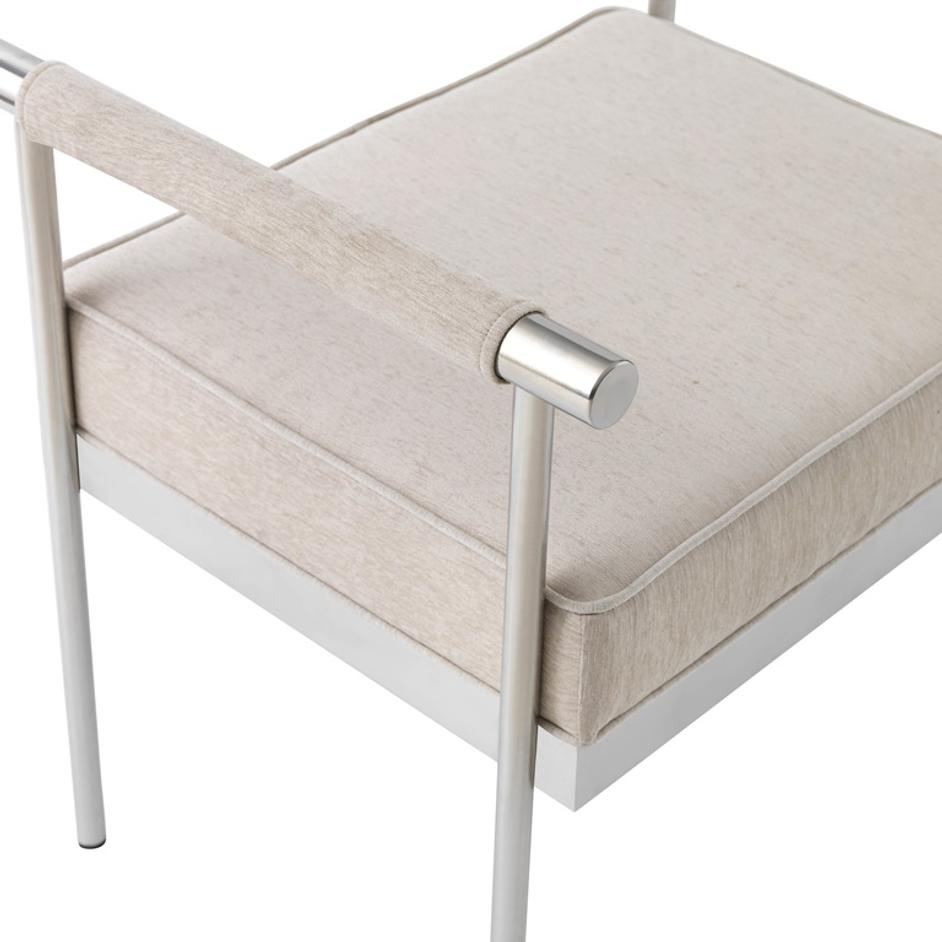 Diva Cream Velvet Bench by tov furniture