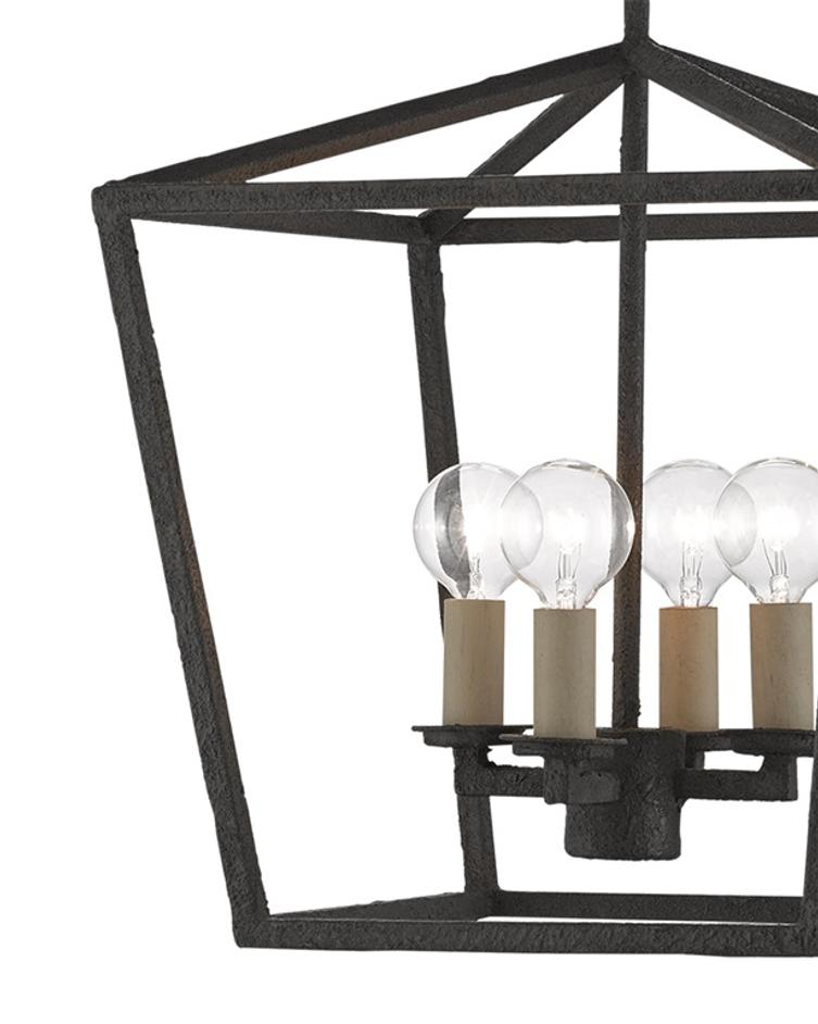 Denison Black Small Lantern In Molé Black by Currey & Company