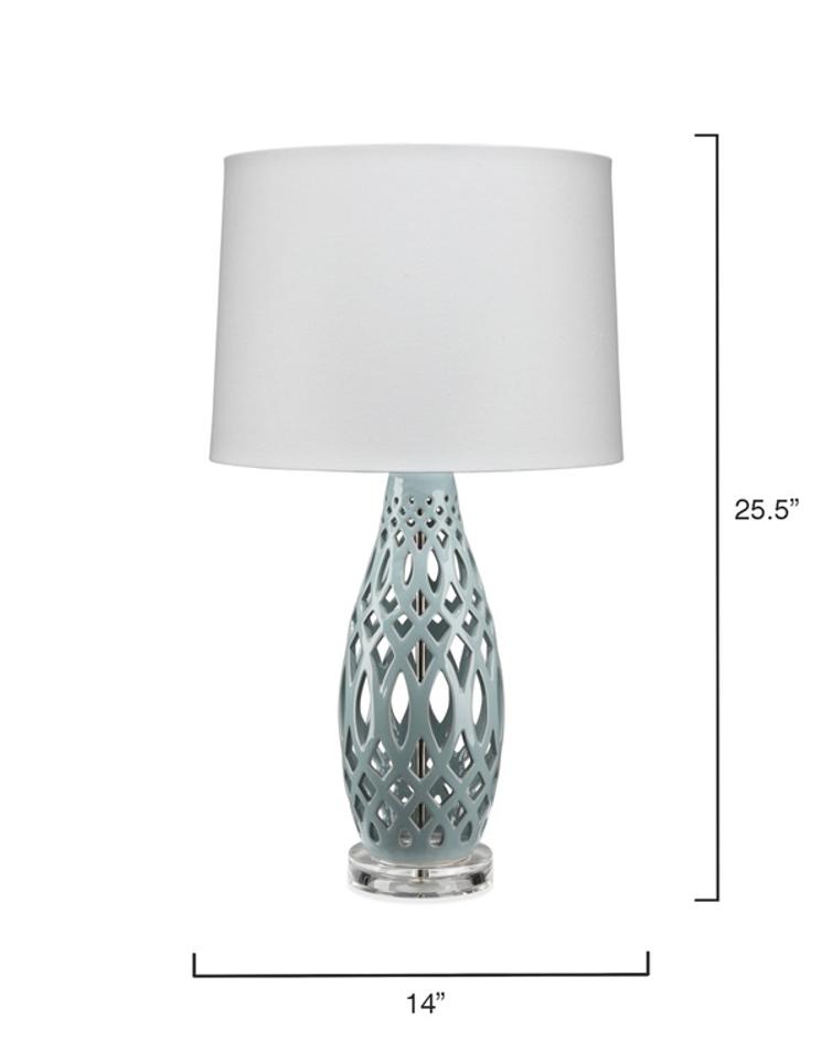 Filigree Ceramic Table Lamp, Blue by Jamie Young