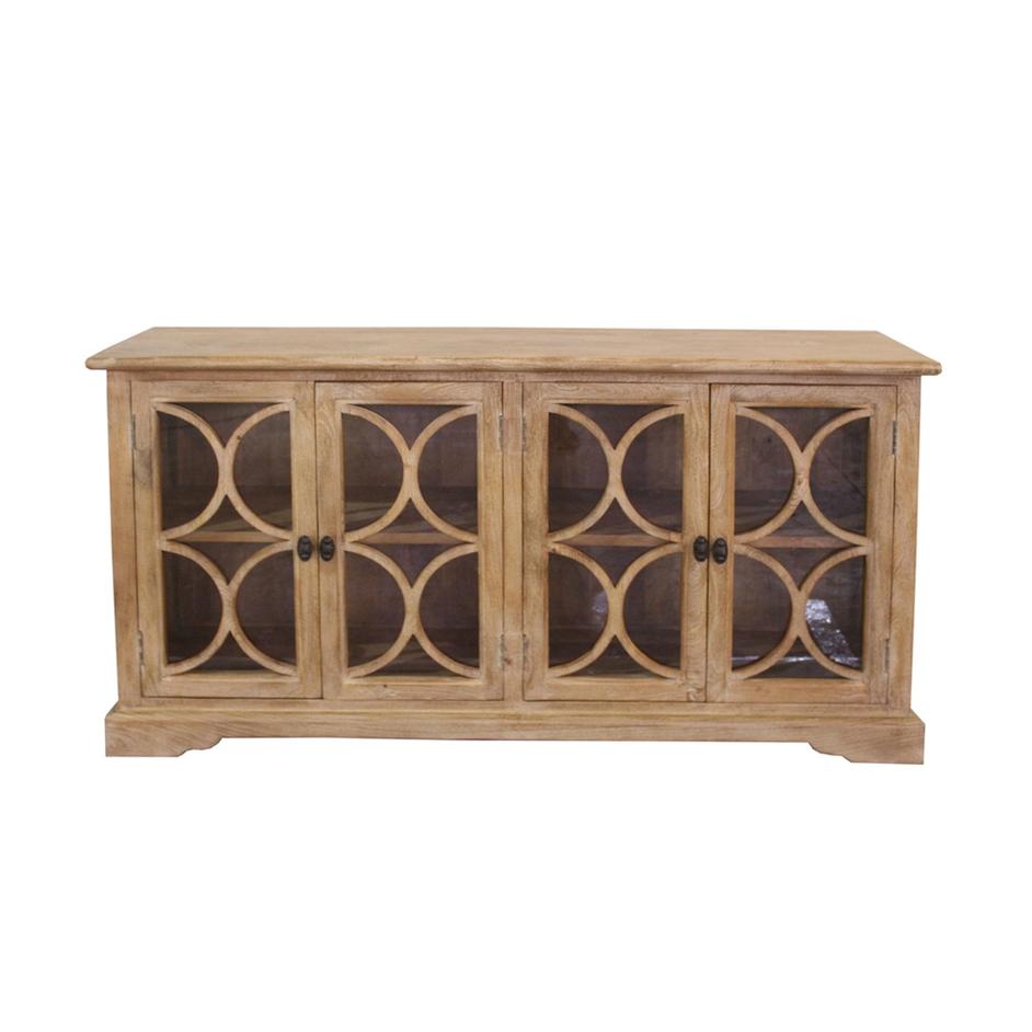 Glass Cabinet 67 Inch Ant. Oak by Home Trends & Design