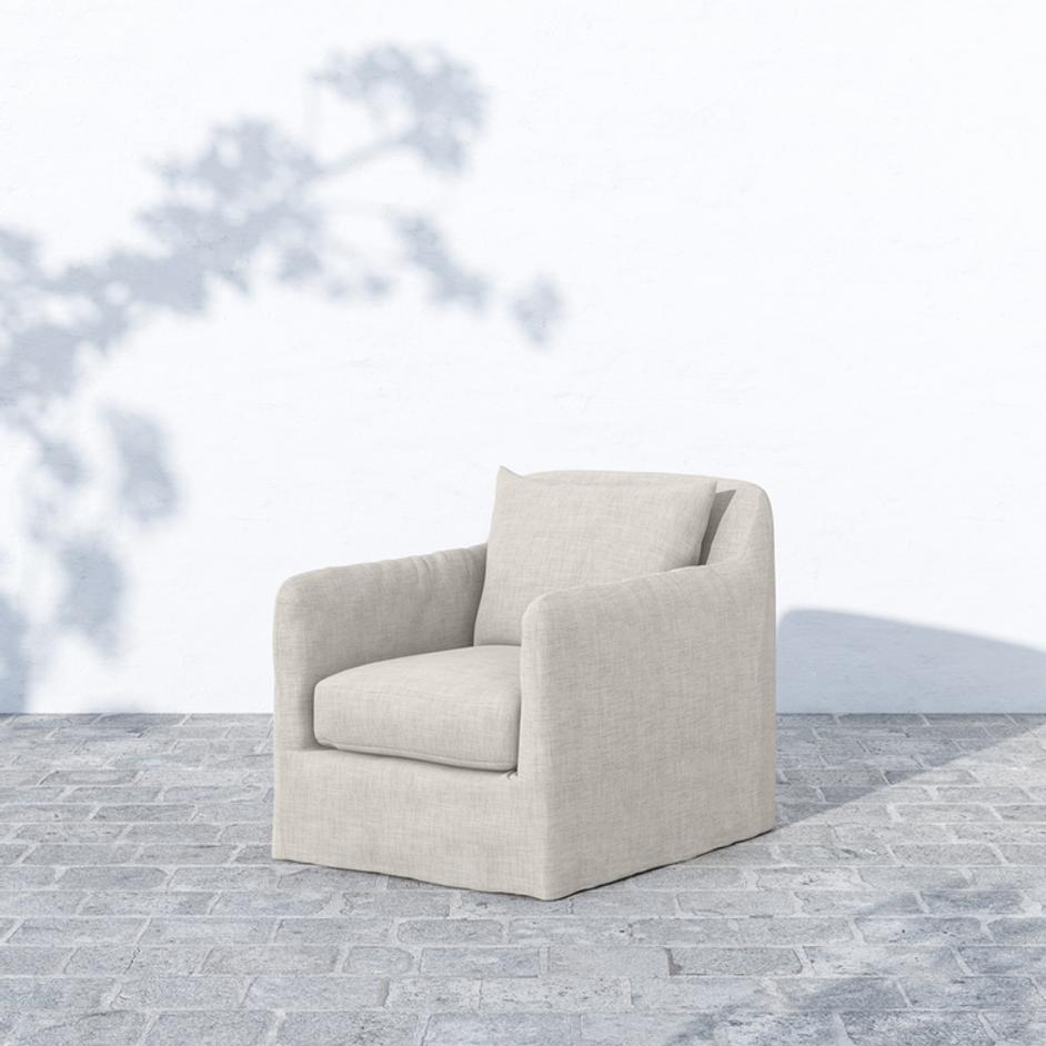 Dade Outdoor Swivel Chair in Stone Grey by FOUR HANDS