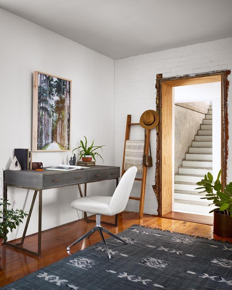 Shagreen Desk In Grey Shagreen by FOUR HANDS