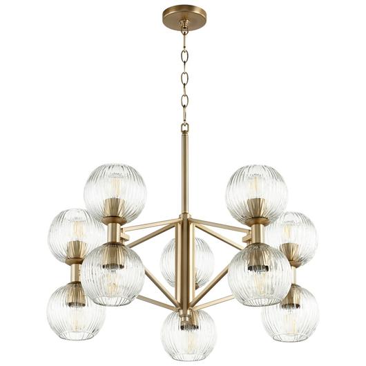 Helios Chandelier in Aged Brass by Cyan Design