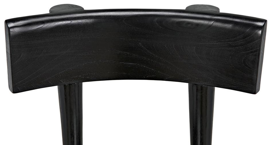 Gilbert Sungkai/Mindi Chair in Charcoal Black by Noir Furniture