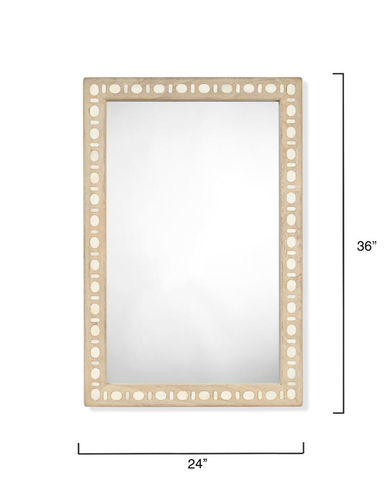 Sama Wood & Bone Inlay Rectangle Wall Mirror by Jamie Young