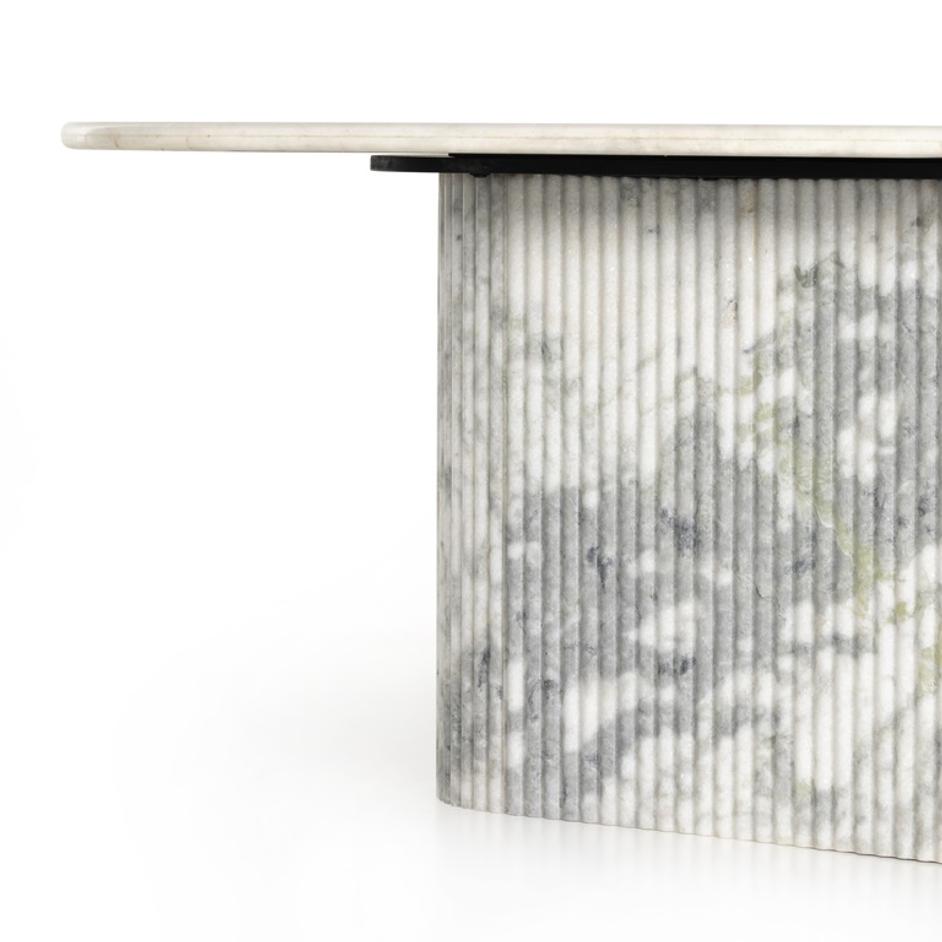 Oranda Dining Table In Polished White Marble by FOUR HANDS