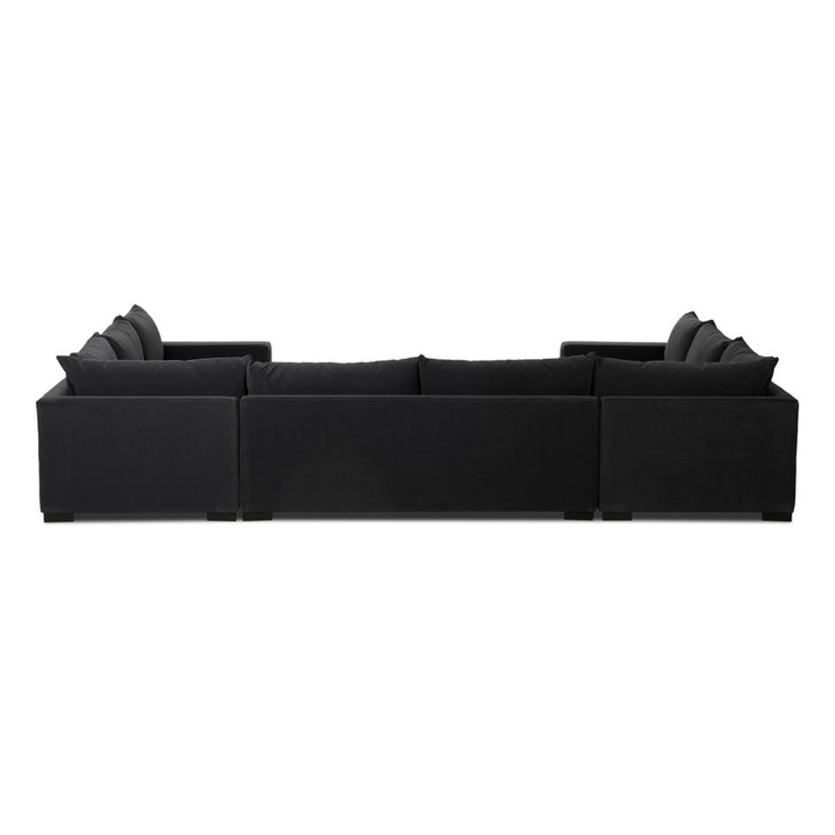 Grant 5 Piece Sectional With Arms In Crypton Henry Charcoal And Espresso by Four Hands
