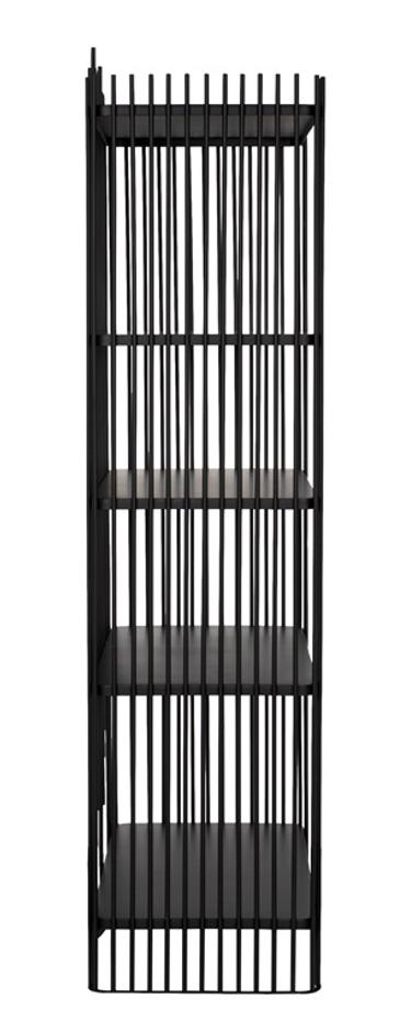 Mila Industrial Steel Bookcase in Matte Black by Noir Furniture