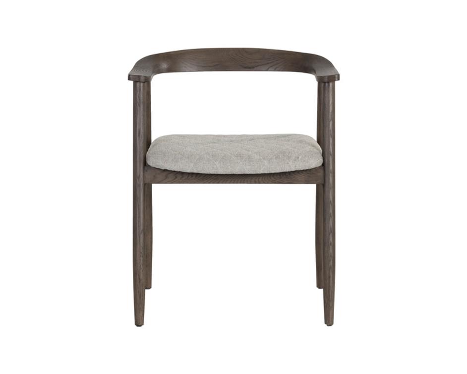 JEREMY DINING ARMCHAIR - DARK BROWN - BELFAST HEATHER GREY by Sunpan