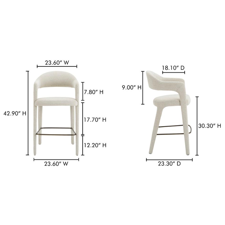 Martens Bar Stool Beige by Moes Home
