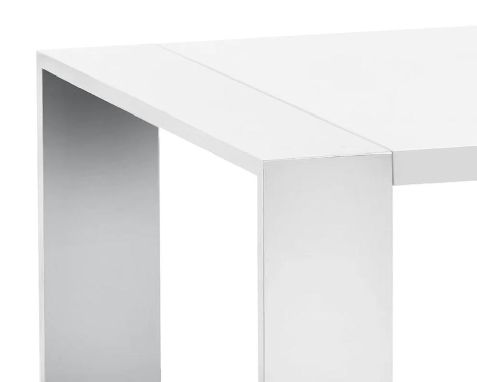 DALTON END TABLE - STAINLESS STEEL - HIGH GLOSS WHITE by Sunpan