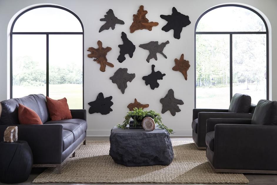 Freeform Teak Wall Slice, Medium, Black by Phillips Collection