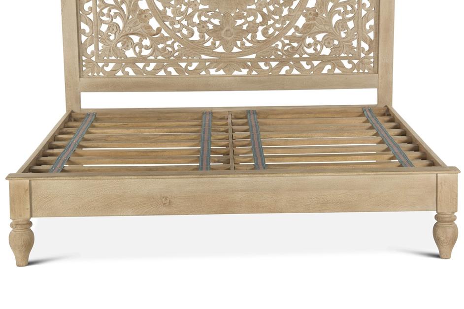 Taj Mango Wood King Bed in Natural Whitewash Finish by Home Trends & Design