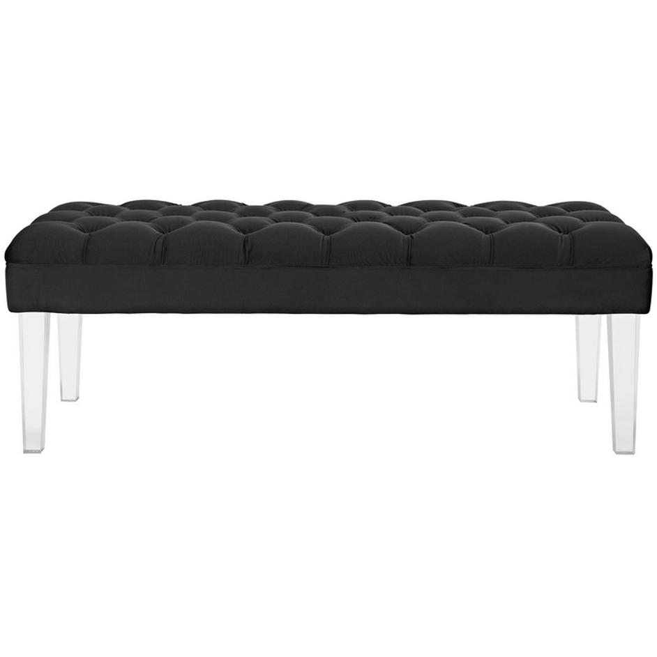 Percival Performance Velvet Bench In Black by Modway Furniture