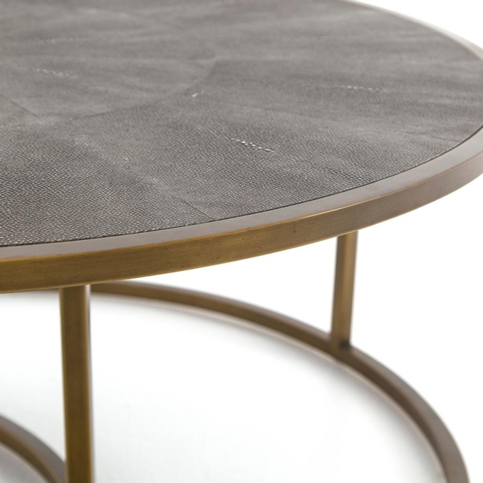 Shagreen Nesting Coffee Table-Brass by FOUR HANDS