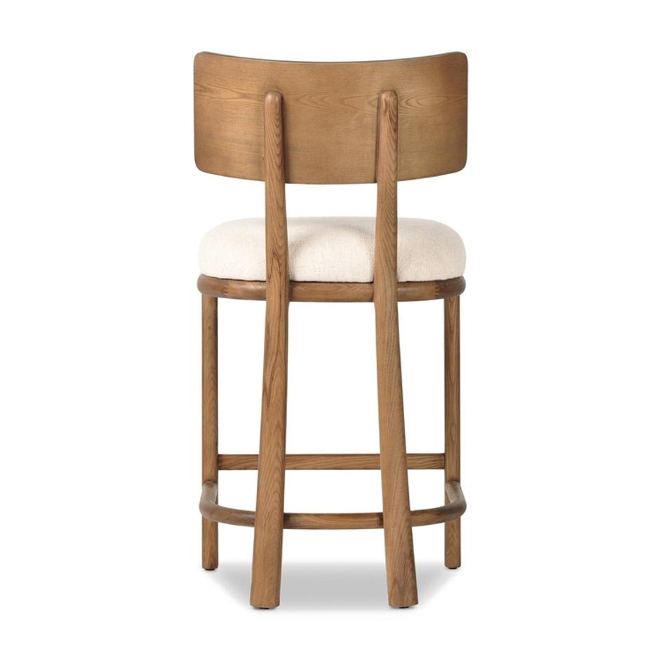 Terrance Counter Stool In Thames Cream And Amber Ash And Amber Ash Veneer by Four Hands