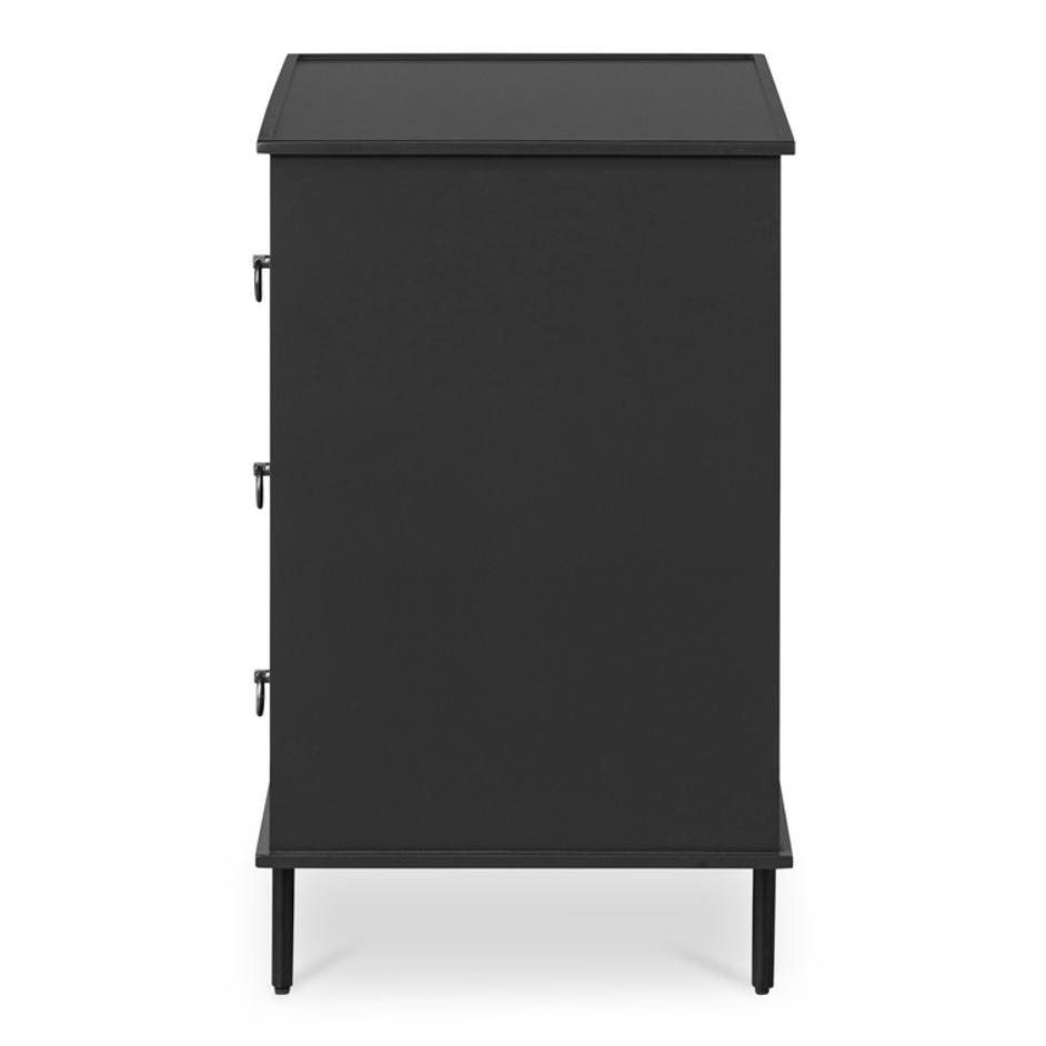 Reagan 3 Drawer Nightstand Black by Moes Home