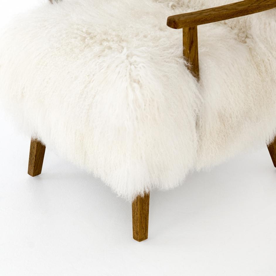 Ashland Armchair-Mongolia Cream Fur by FOUR HANDS