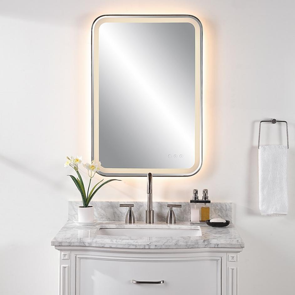Crofton Lighted Black Vanity Mirror by Uttermost