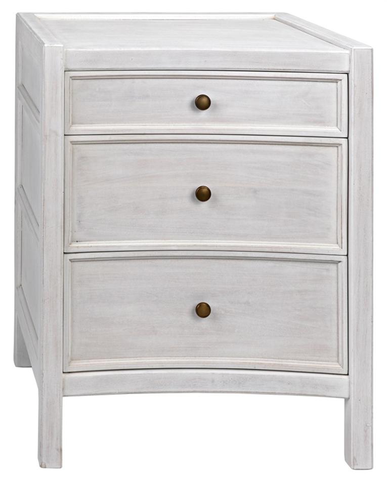 Hampton Night Stand 24", White Wash by Noir Furniture